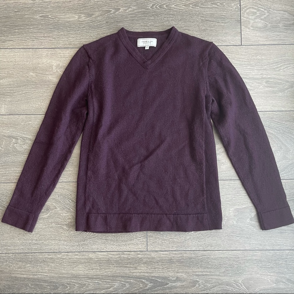 Frank & Oak Women's V-Neck Sweater in Deep Plum